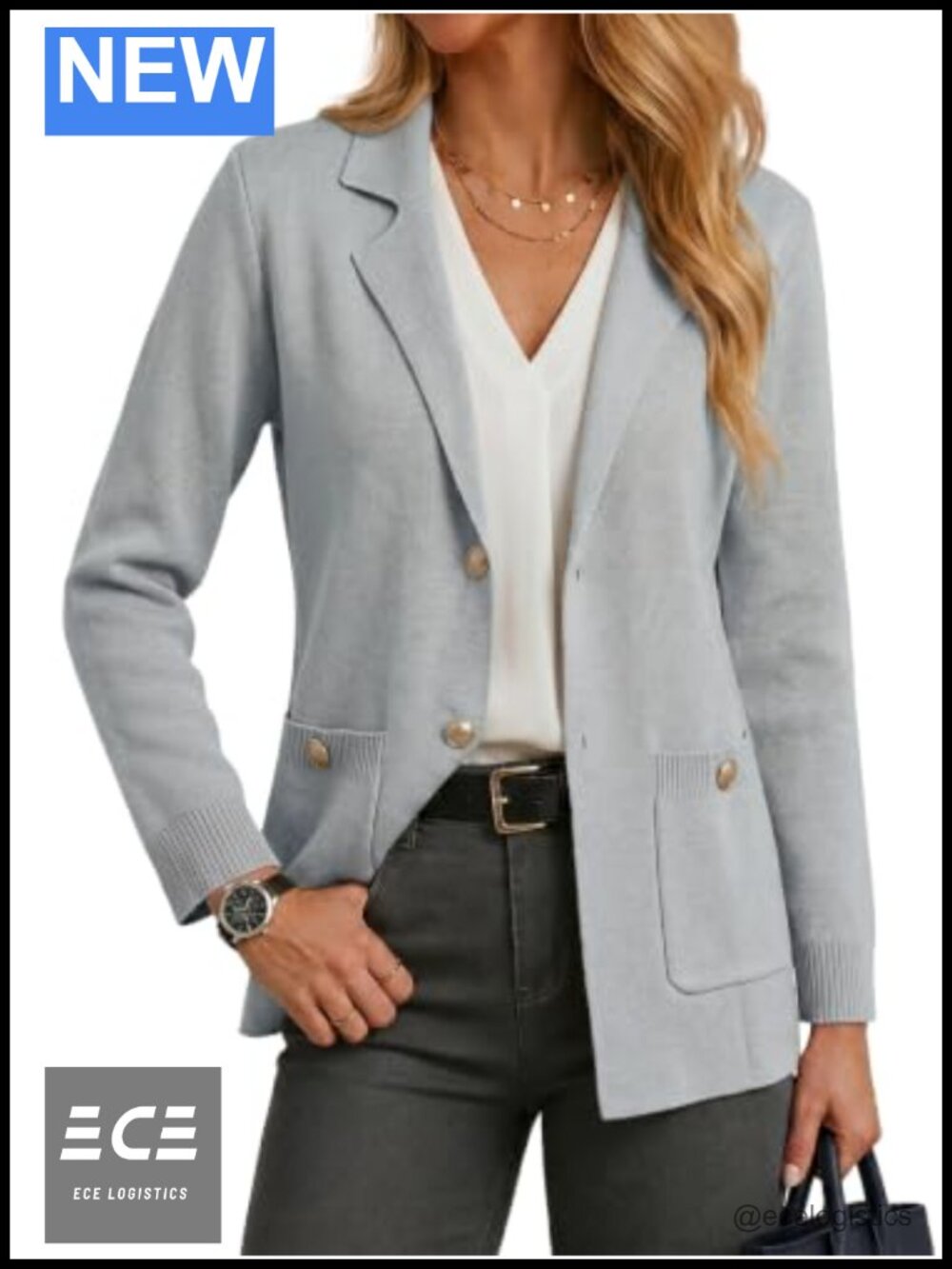 Sweater Blazer Business Casual Open Front Cardigan Long Sleeve Work